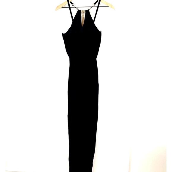 Vintage Jessica McClintock Gunne Sax Dress Black SIze 5/6 Jeweled Neckline
